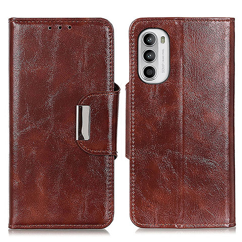 Funda de Cuero Cartera con Soporte Carcasa N04P para Motorola Moto Edge (2022) 5G Marron