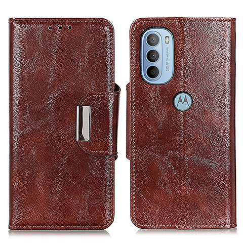 Funda de Cuero Cartera con Soporte Carcasa N04P para Motorola Moto G31 Marron