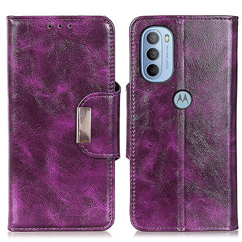 Funda de Cuero Cartera con Soporte Carcasa N04P para Motorola Moto G41 Morado