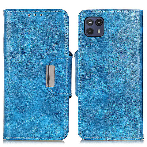 Funda de Cuero Cartera con Soporte Carcasa N04P para Motorola Moto G50 5G Azul Cielo