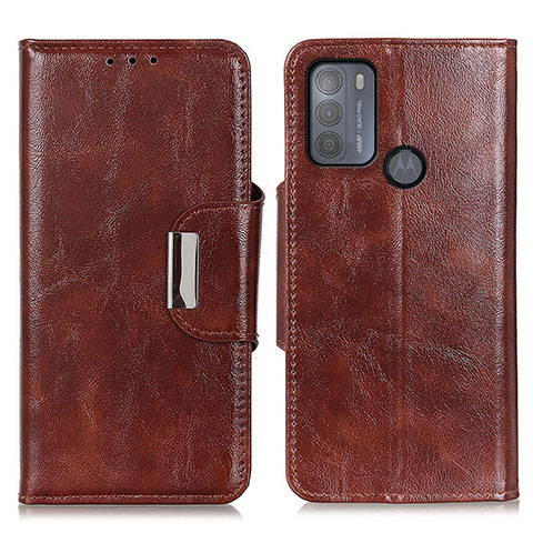 Funda de Cuero Cartera con Soporte Carcasa N04P para Motorola Moto G50 Marron