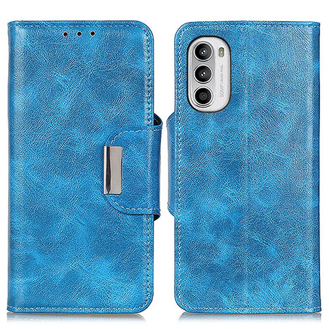 Funda de Cuero Cartera con Soporte Carcasa N04P para Motorola MOTO G52 Azul Cielo