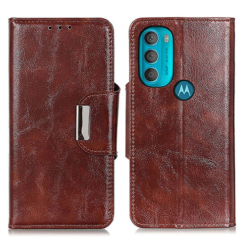 Funda de Cuero Cartera con Soporte Carcasa N04P para Motorola Moto G71 5G Marron