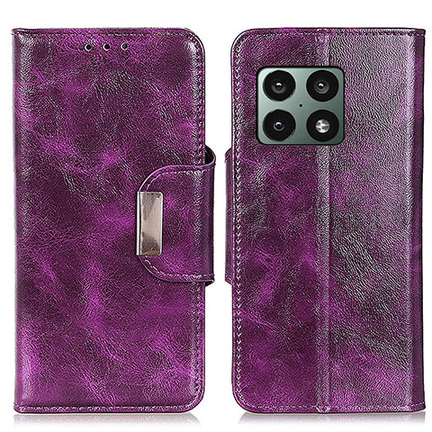 Funda de Cuero Cartera con Soporte Carcasa N04P para OnePlus 10 Pro 5G Morado