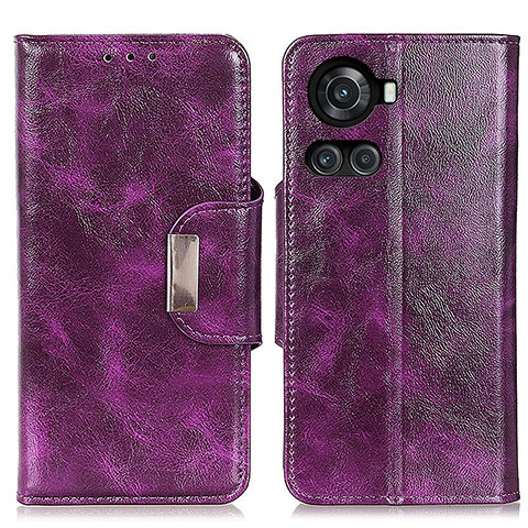 Funda de Cuero Cartera con Soporte Carcasa N04P para OnePlus 10R 5G Morado