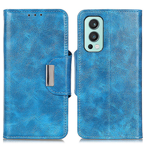 Funda de Cuero Cartera con Soporte Carcasa N04P para OnePlus Nord 2 5G Azul Cielo