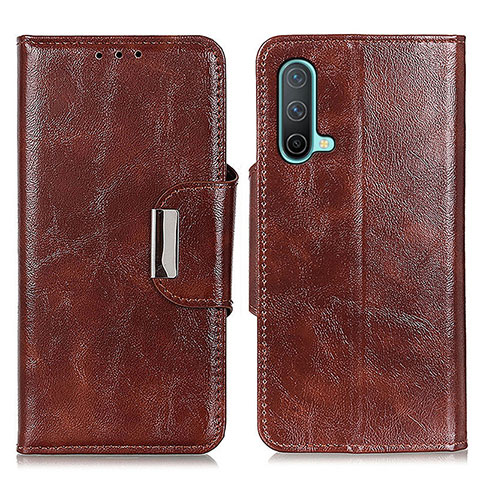 Funda de Cuero Cartera con Soporte Carcasa N04P para OnePlus Nord CE 5G Marron