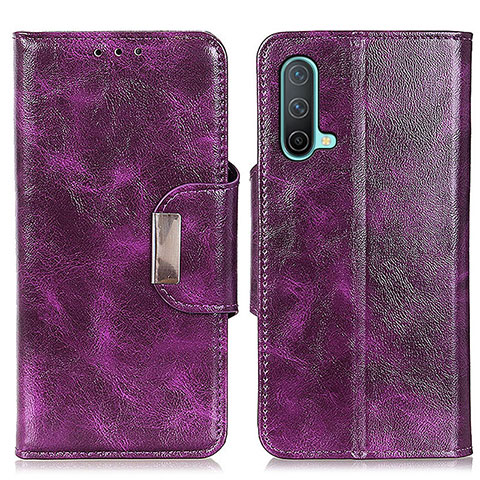 Funda de Cuero Cartera con Soporte Carcasa N04P para OnePlus Nord CE 5G Morado