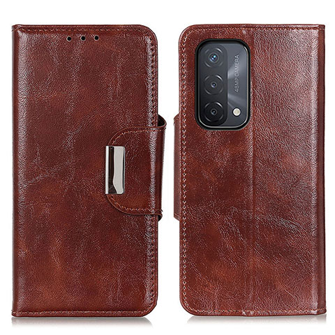 Funda de Cuero Cartera con Soporte Carcasa N04P para Oppo A54 5G Marron