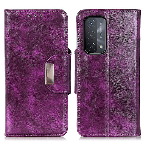 Funda de Cuero Cartera con Soporte Carcasa N04P para Oppo A54 5G Morado