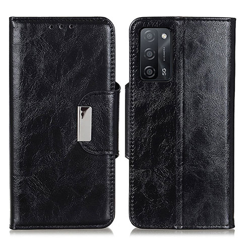 Funda de Cuero Cartera con Soporte Carcasa N04P para Oppo A55 5G Negro