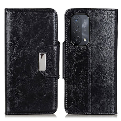 Funda de Cuero Cartera con Soporte Carcasa N04P para Oppo A74 5G Negro