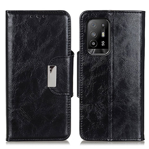 Funda de Cuero Cartera con Soporte Carcasa N04P para Oppo A94 5G Negro