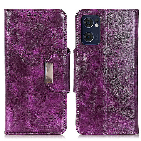 Funda de Cuero Cartera con Soporte Carcasa N04P para Oppo Find X5 Lite 5G Morado