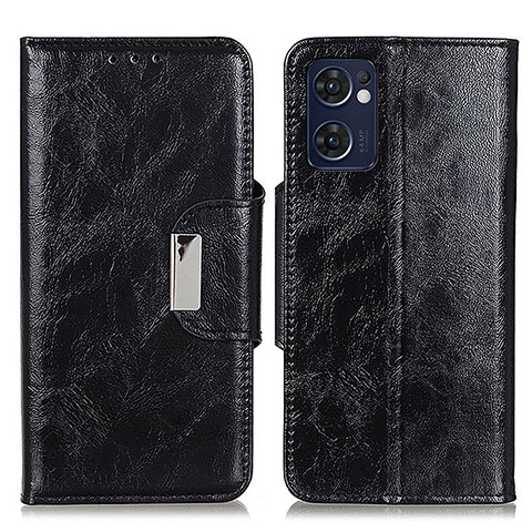 Funda de Cuero Cartera con Soporte Carcasa N04P para Oppo Find X5 Lite 5G Negro