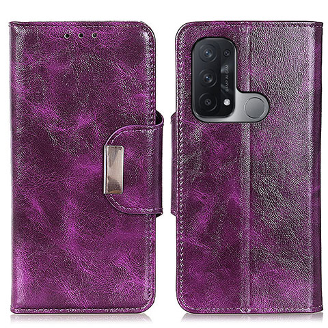 Funda de Cuero Cartera con Soporte Carcasa N04P para Oppo Reno5 A Morado