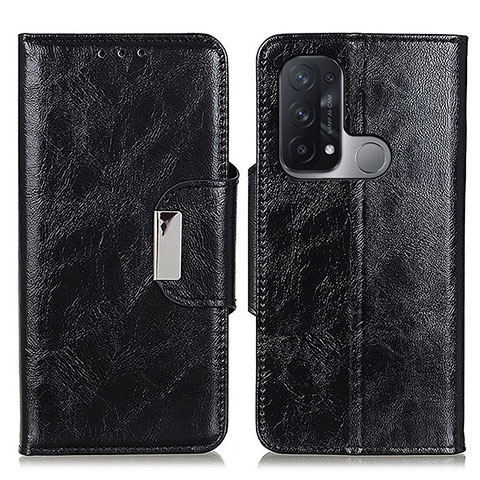 Funda de Cuero Cartera con Soporte Carcasa N04P para Oppo Reno5 A Negro