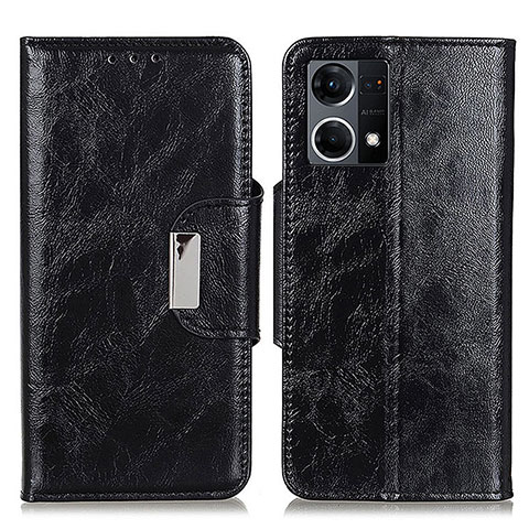 Funda de Cuero Cartera con Soporte Carcasa N04P para Oppo Reno7 4G Negro