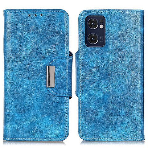 Funda de Cuero Cartera con Soporte Carcasa N04P para Oppo Reno7 5G Azul Cielo