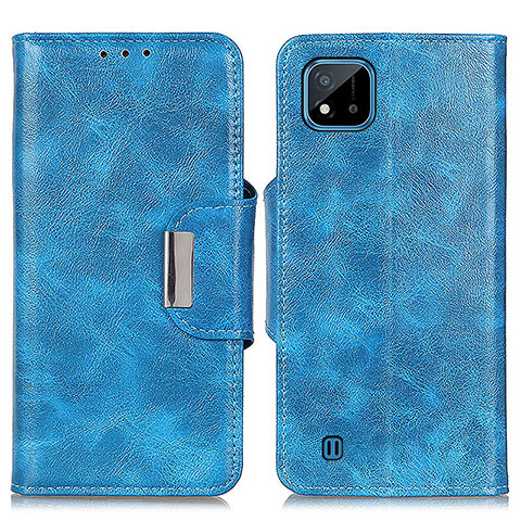 Funda de Cuero Cartera con Soporte Carcasa N04P para Realme C20A Azul Cielo