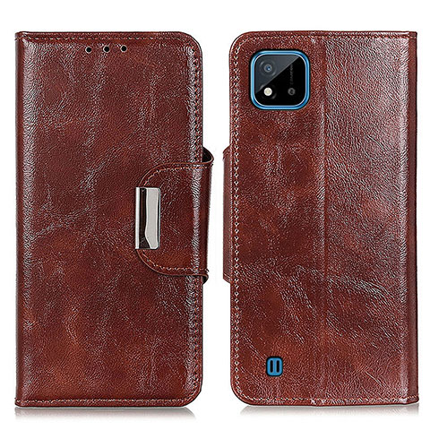 Funda de Cuero Cartera con Soporte Carcasa N04P para Realme C20A Marron