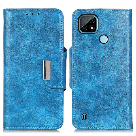 Funda de Cuero Cartera con Soporte Carcasa N04P para Realme C21 Azul Cielo