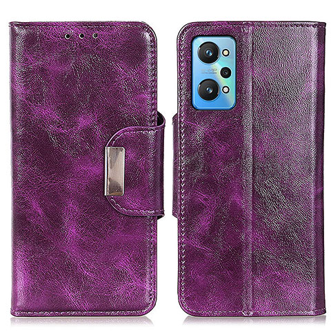 Funda de Cuero Cartera con Soporte Carcasa N04P para Realme GT Neo 3T 5G Morado