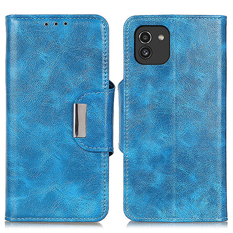 Funda de Cuero Cartera con Soporte Carcasa N04P para Samsung Galaxy A03 Azul Cielo