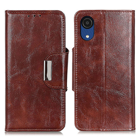 Funda de Cuero Cartera con Soporte Carcasa N04P para Samsung Galaxy A03 Core Marron