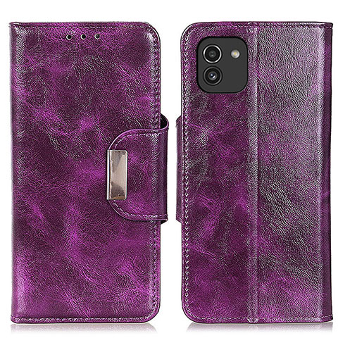 Funda de Cuero Cartera con Soporte Carcasa N04P para Samsung Galaxy A03 Morado