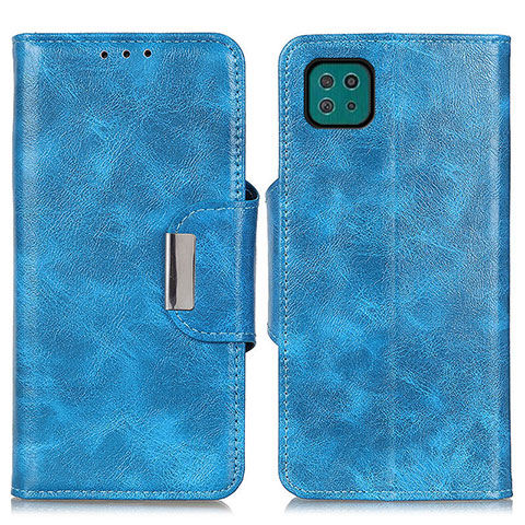 Funda de Cuero Cartera con Soporte Carcasa N04P para Samsung Galaxy A22 5G Azul Cielo