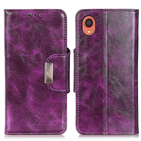 Funda de Cuero Cartera con Soporte Carcasa N04P para Samsung Galaxy A22 5G SC-56B Morado