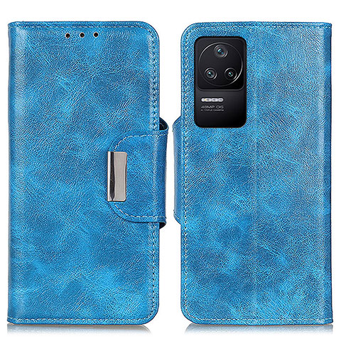 Funda de Cuero Cartera con Soporte Carcasa N04P para Xiaomi Poco F4 5G Azul Cielo