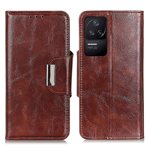 Funda de Cuero Cartera con Soporte Carcasa N04P para Xiaomi Poco F4 5G Marron