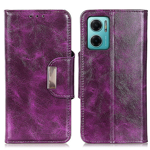 Funda de Cuero Cartera con Soporte Carcasa N04P para Xiaomi Redmi 10 5G Morado