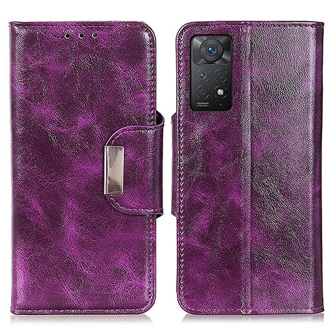 Funda de Cuero Cartera con Soporte Carcasa N04P para Xiaomi Redmi Note 11 Pro 5G Morado