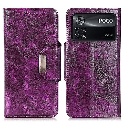 Funda de Cuero Cartera con Soporte Carcasa N04P para Xiaomi Redmi Note 11E Pro 5G Morado