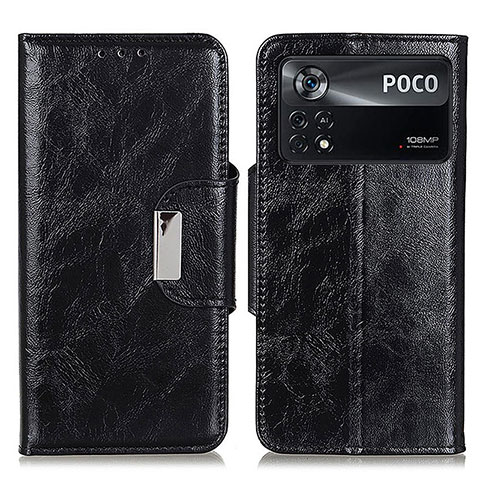 Funda de Cuero Cartera con Soporte Carcasa N04P para Xiaomi Redmi Note 11E Pro 5G Negro