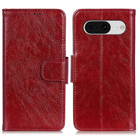 Funda de Cuero Cartera con Soporte Carcasa N05P para Google Pixel 8 5G Rojo