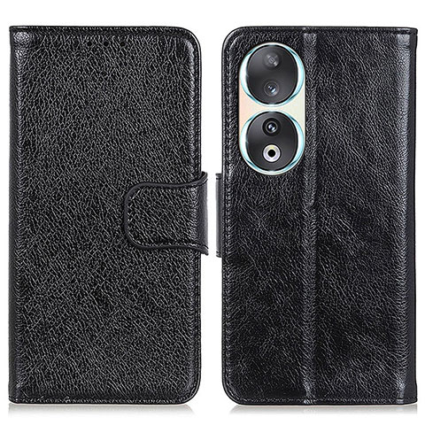 Funda de Cuero Cartera con Soporte Carcasa N05P para Huawei Honor 90 5G Negro