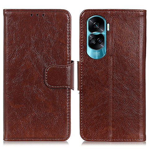 Funda de Cuero Cartera con Soporte Carcasa N05P para Huawei Honor 90 Lite 5G Marron