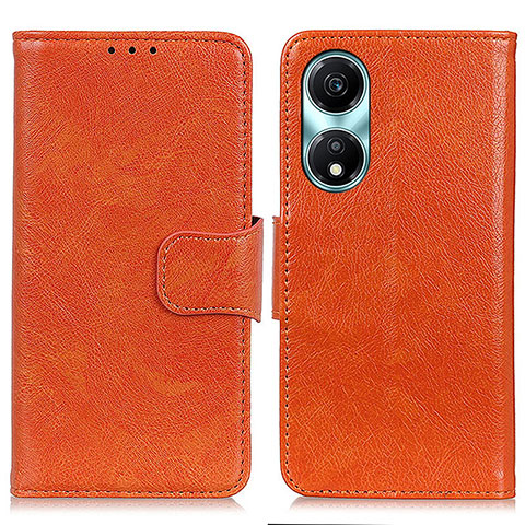 Funda de Cuero Cartera con Soporte Carcasa N05P para Huawei Honor X5 Plus Naranja