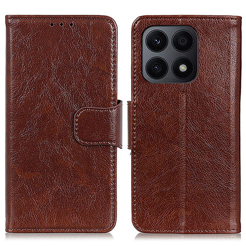 Funda de Cuero Cartera con Soporte Carcasa N05P para Huawei Honor X8a 4G Marron