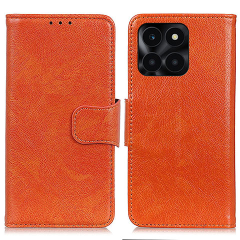 Funda de Cuero Cartera con Soporte Carcasa N05P para Huawei Honor X8b Naranja