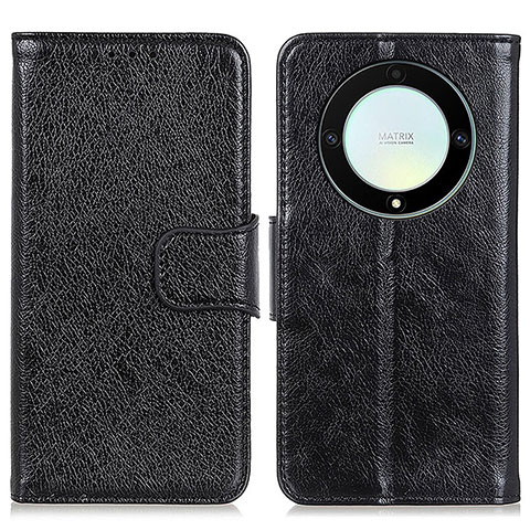 Funda de Cuero Cartera con Soporte Carcasa N05P para Huawei Honor X9a 5G Negro