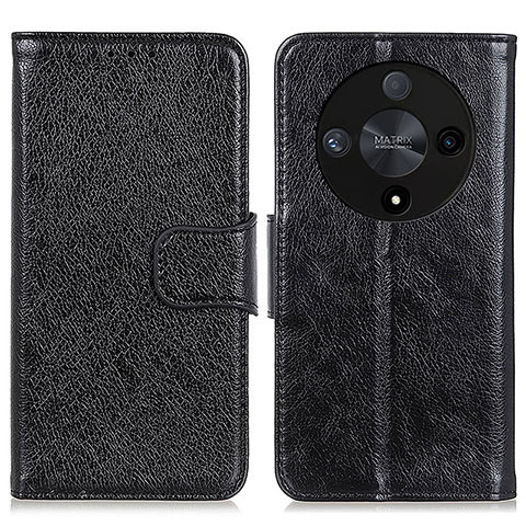 Funda de Cuero Cartera con Soporte Carcasa N05P para Huawei Honor X9b 5G Negro