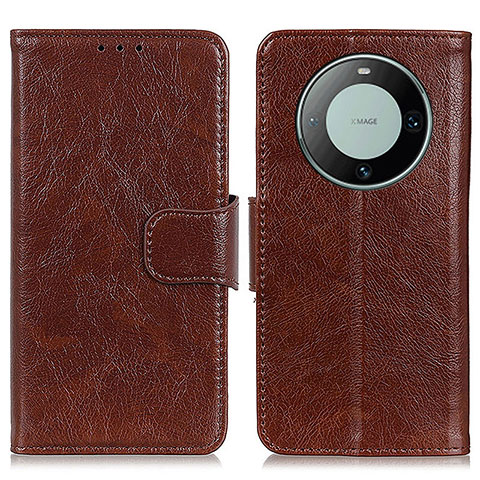 Funda de Cuero Cartera con Soporte Carcasa N05P para Huawei Mate 60 Marron