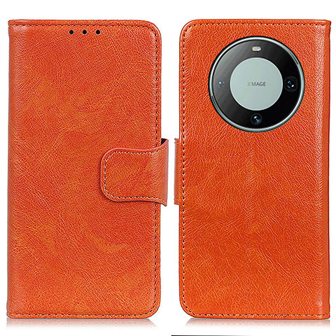 Funda de Cuero Cartera con Soporte Carcasa N05P para Huawei Mate 60 Naranja