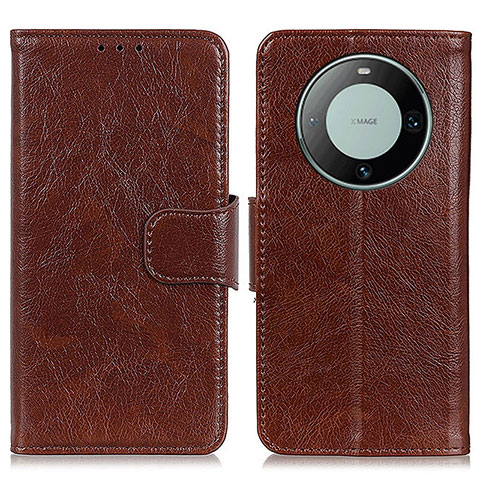 Funda de Cuero Cartera con Soporte Carcasa N05P para Huawei Mate 60 Pro Marron