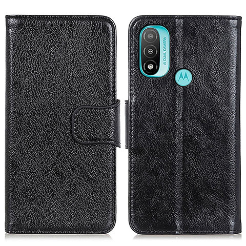 Funda de Cuero Cartera con Soporte Carcasa N05P para Motorola Moto E20 Negro